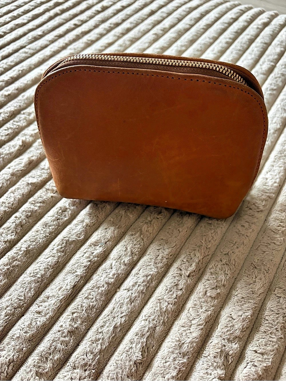 Parker Clay Leather Cosmetic Pouch in Brown
